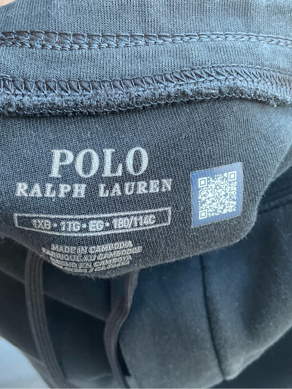 Polo by Ralph Lauren Black Tech Fleece Double Knit Sweat Shorts size 1XB